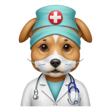 doctor dog Wearing Medical Mask sticker