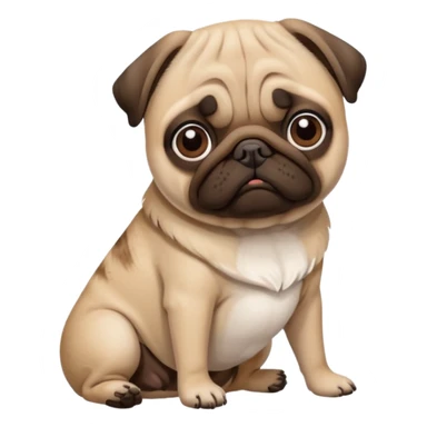 Pug with a broken left leg  sticker