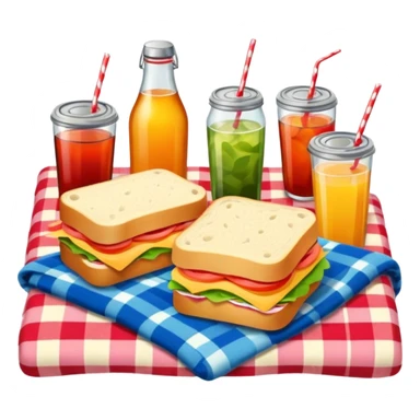 picnic with sandwiches, drinks sticker