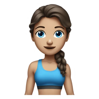 Realistic brunette girl with bright blue eyes lifting weights sticker