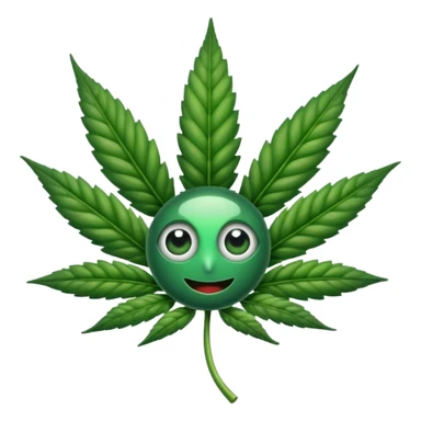 crea una planta de marihuana con ojos sticker