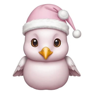 light pink beautiful magestic dove wearing light pink and white christmas hat  sticker