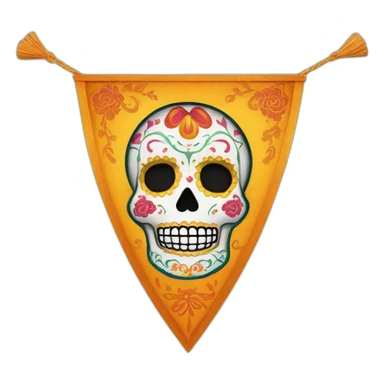 pennant dia de los muertos sticker