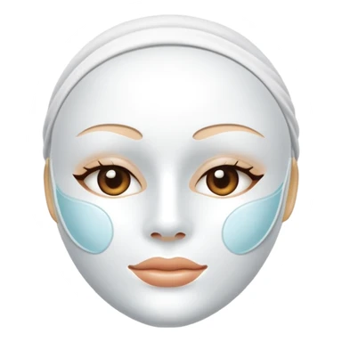 a white skincare beauty mask pack for face, without real person's face sticker