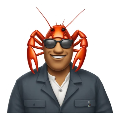Lobster wearing doc Martin’s  sticker