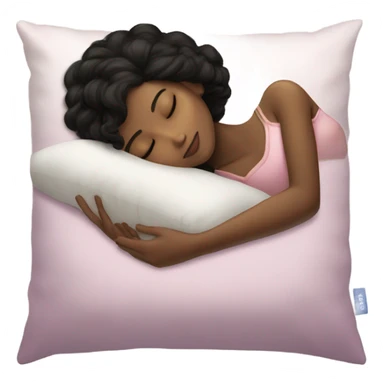 sleeping beauty black hair brown girl with a silk pillow sticker