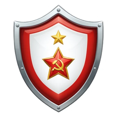 a shiny shield with the USSR flag inside sticker