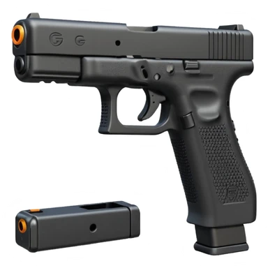 Glock 17 with an extended magazine sticker