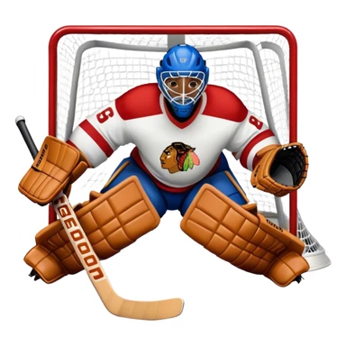 Hockey goalie making a glove save sticker