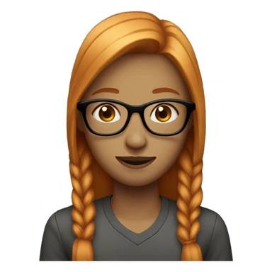 ginger girl with straight hair light eyes braces and glasses sticker