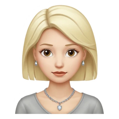 Female with Silver Necklace, grey skin,blonde hair, different expressions. sticker