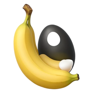 A banana standing between two eggs like egg banana egg sticker