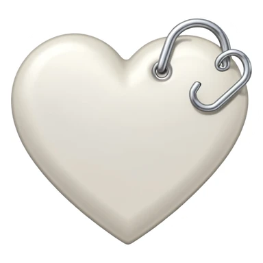 milky colored heart and a paper clip next to it sticker