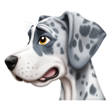 Blue Merle Great Dane crying with tears sticker