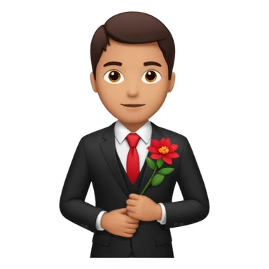 man with flower in his suit pocket sticker