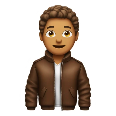 Wine bottle wearing a brown bomber leather jacket sticker