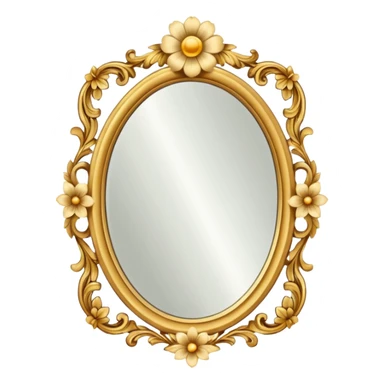 vintage mirror with flower sticker