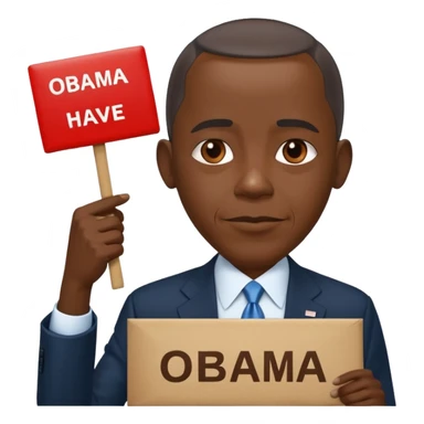 Obama holding a sign that says Obama Have Dih 💔 sticker