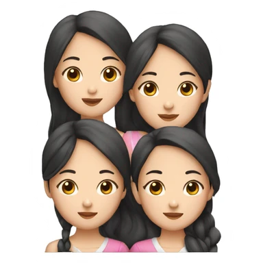 three asian girls  sticker