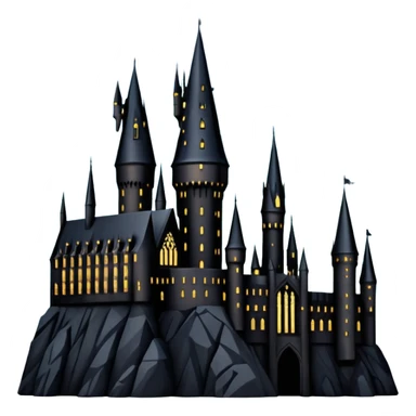 hogwarts castle on a starry night silhouette  sticker