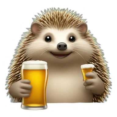 hedgehog drinking beer for bitcoin sticker