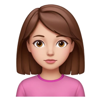 Brown hair aesthetic pink outfit girl side eye sticker