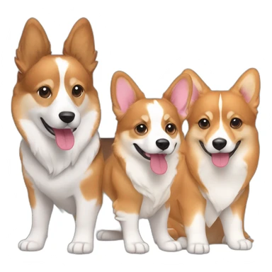 girl with long brown hair a 2024 gray jeep a tri colored corgi and 2 red and white corgis sticker