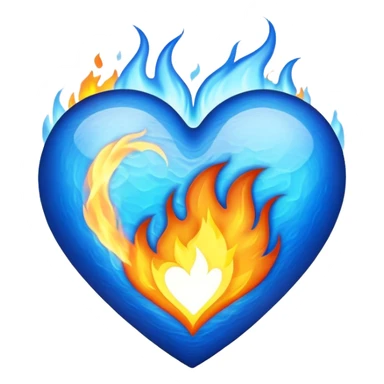 blue heart on fire emoji ❤️‍🔥 sticker