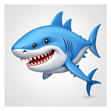 Un tiburón con tenis azules  sticker