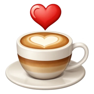 coffee cup with a latte art heart sticker