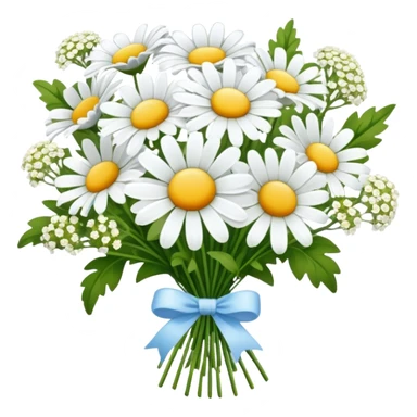 daisy and babies breath bouquet  sticker