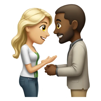Woman proposing marriage to man sticker