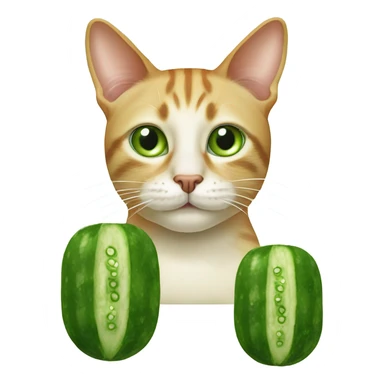Cat made of cucumbers  sticker