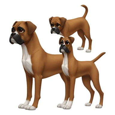 Brown and black boxer dog sticker