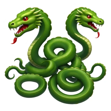 Create a single emoji of a Hydra in full body, shown at a slight side angle in a natural, characteristic pose. stylized like an emoji, but clearly recognizable.  sticker