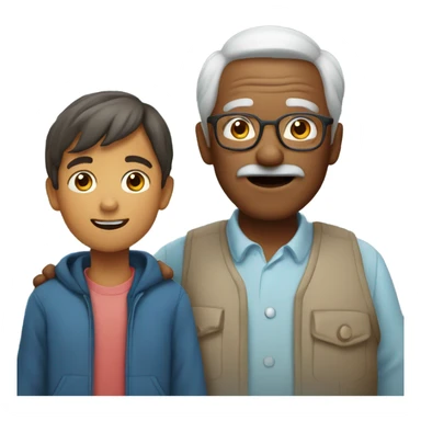 Grandpa and grandchild sticker