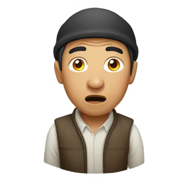 Kyrgyz man have a surprised sticker