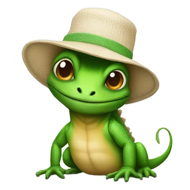 lizard wearing a baby hat sticker