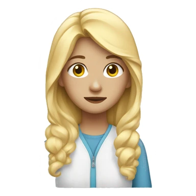 blonde teenage girl going to sleep sticker