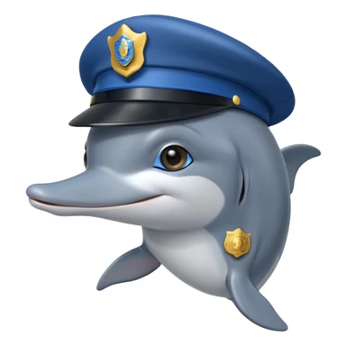 dolphin with police hat sticker