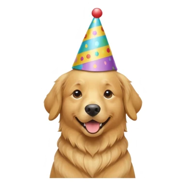 golden retriever at a birthday party sticker