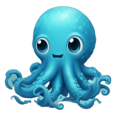 cute blue kraken love sticker