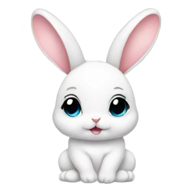 Baby bunny with coquette bow on ear sticker