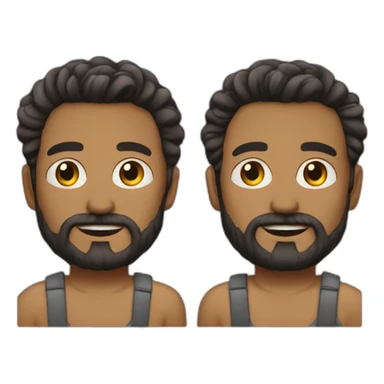 emoji sobe un joven moreno de pelo corto con barba sticker