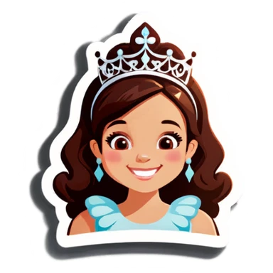 smiling girl with tiara in Paris sticker