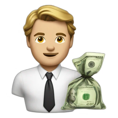 Leonardo di caprio with money bag sticker