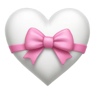 white heart with a pink bow on the corner sticker