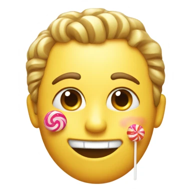 very satisfied face with lolipop in mouth sticker