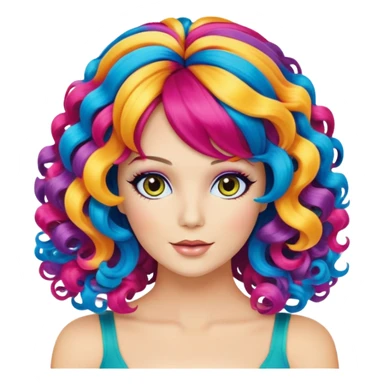 colorful and playful wig sticker