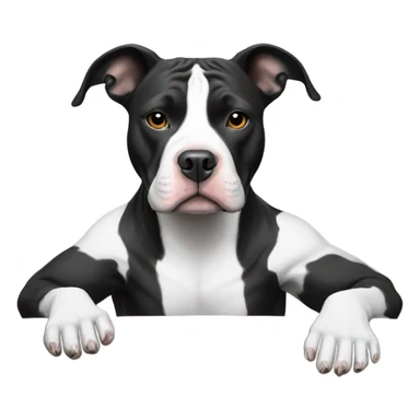 Black and white pit bull playing poker sticker